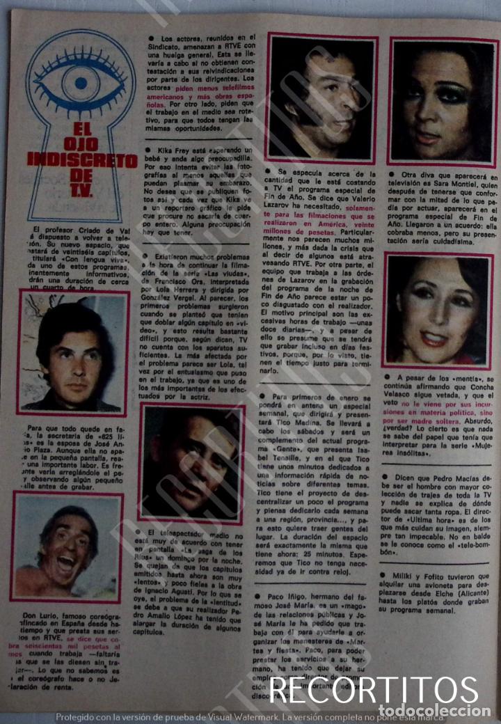 Coleccionismo de revistas y peri&oacute;dicos: sara montiel valerio lazarov concha velasco