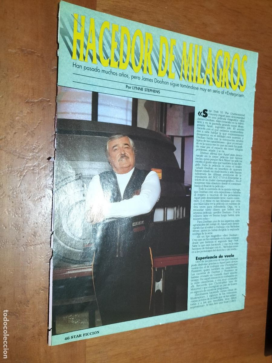 Coleccionismo de revistas y peri&oacute;dicos: JAMES DOOHAN. STAR TREK. 3 P&Aacute;GINAS. ART&Iacute;CULO EXTRAIDO DE REVISTA. GRAPA.