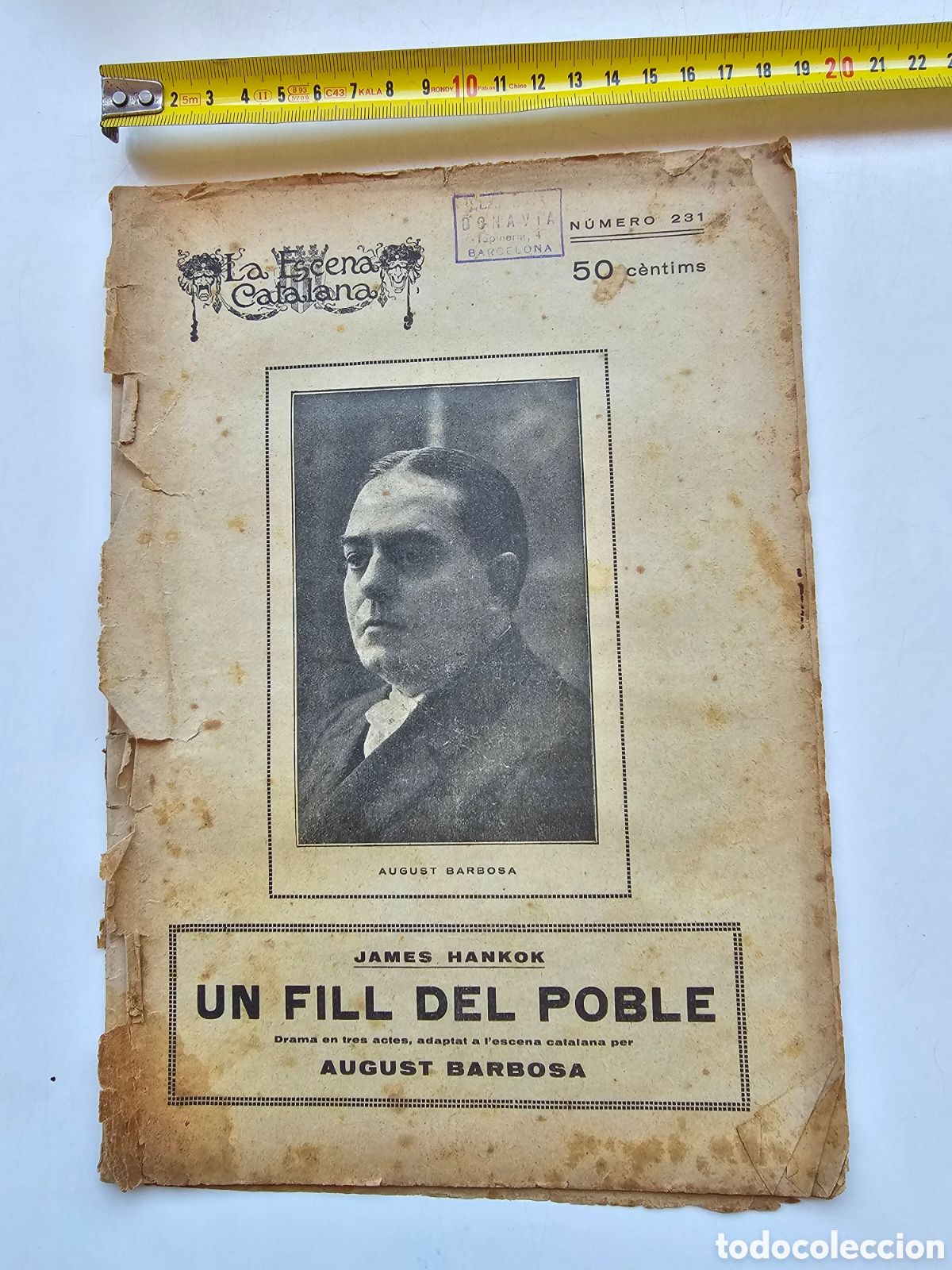 Collection Magazines and Newspapers: Revista de teatro La Escena Catalana n &deg;231 Un fill del poble, James Hankok. August Barbosa 1927