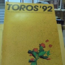Coleccionismo de Revistas y Periódicos: TOROS ' 92. Nº 18, 7 - 13 / JUNIO. HA MUERTO UN TORERO. Lote 401422789