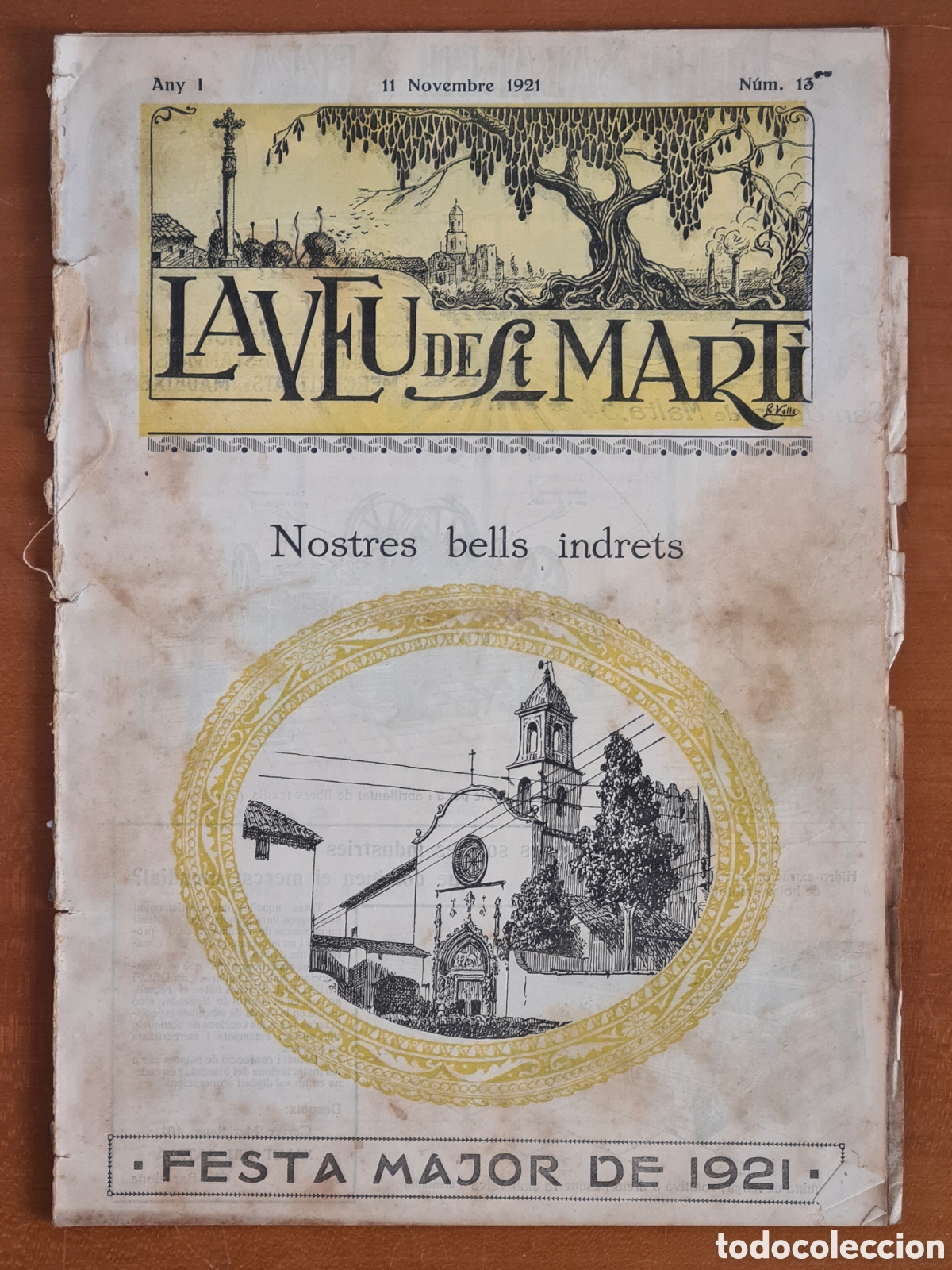 Coleccionismo de revistas y peri&oacute;dicos: Antiguo Peri&oacute;dico La Veu de Sant Mart&iacute; - Festa Major 1921 - Nostres Vells Indrets Poblenou Barcelona