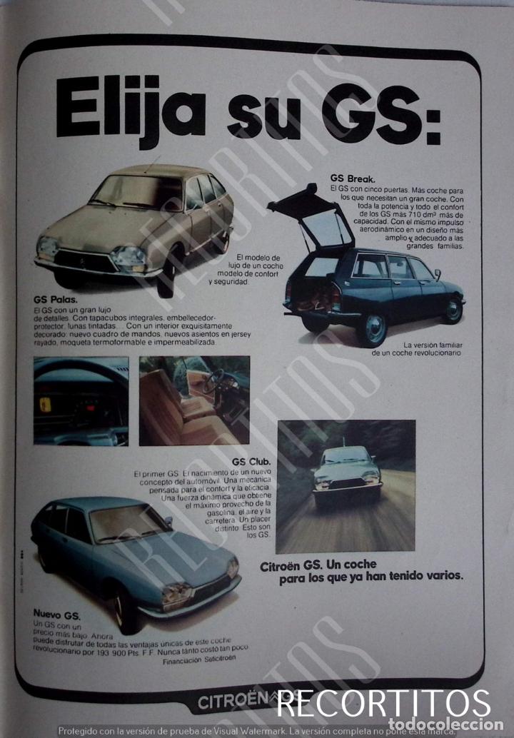 Coleccionismo de Revistas y Peri&oacute;dicos: citroen gs anuncio publicidad