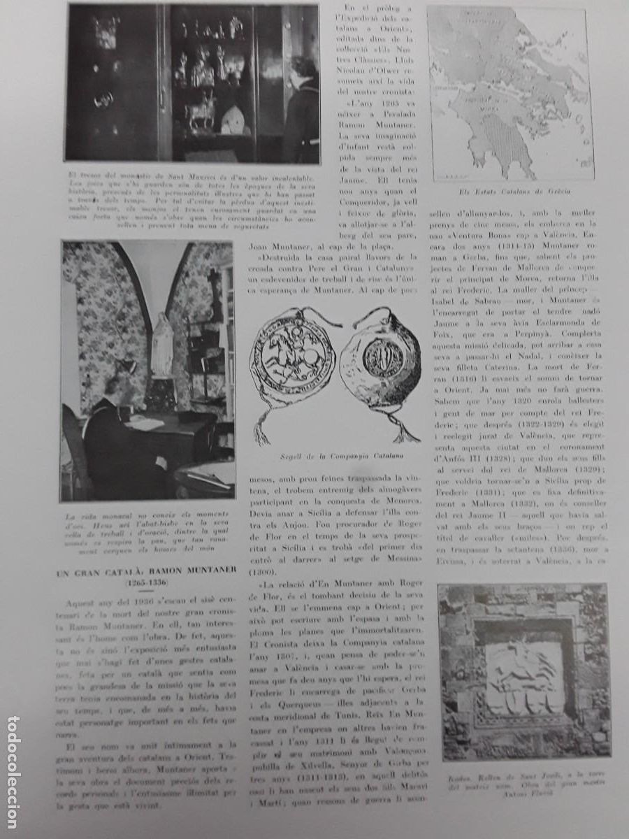 Colecionismo de Revistas e Jornais: RAMON MUNTANER CRONISTA CATALA ELS ESTATS CATALANS DE GRECIA REVISTA ANY 1936