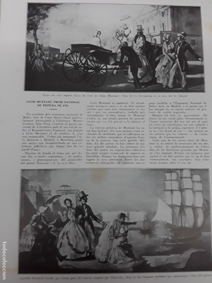 Collection Magazines and Newspapers: LLUIS MUNTA&Ntilde;E PREMI NACIONAL PINTURA 1935 PINTOR ARTISTES CIRC DOMADORA PATRICIA BOURNE OLGA ASTLEY