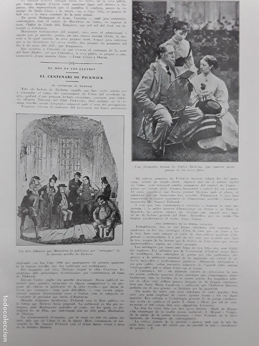 Collection Magazines and Newspapers: CENTENARI PICKWICK DICKENS EXPOSICION PINTURA GAINSBOROUGH A LONDRES INGLATERRA ANY 1936