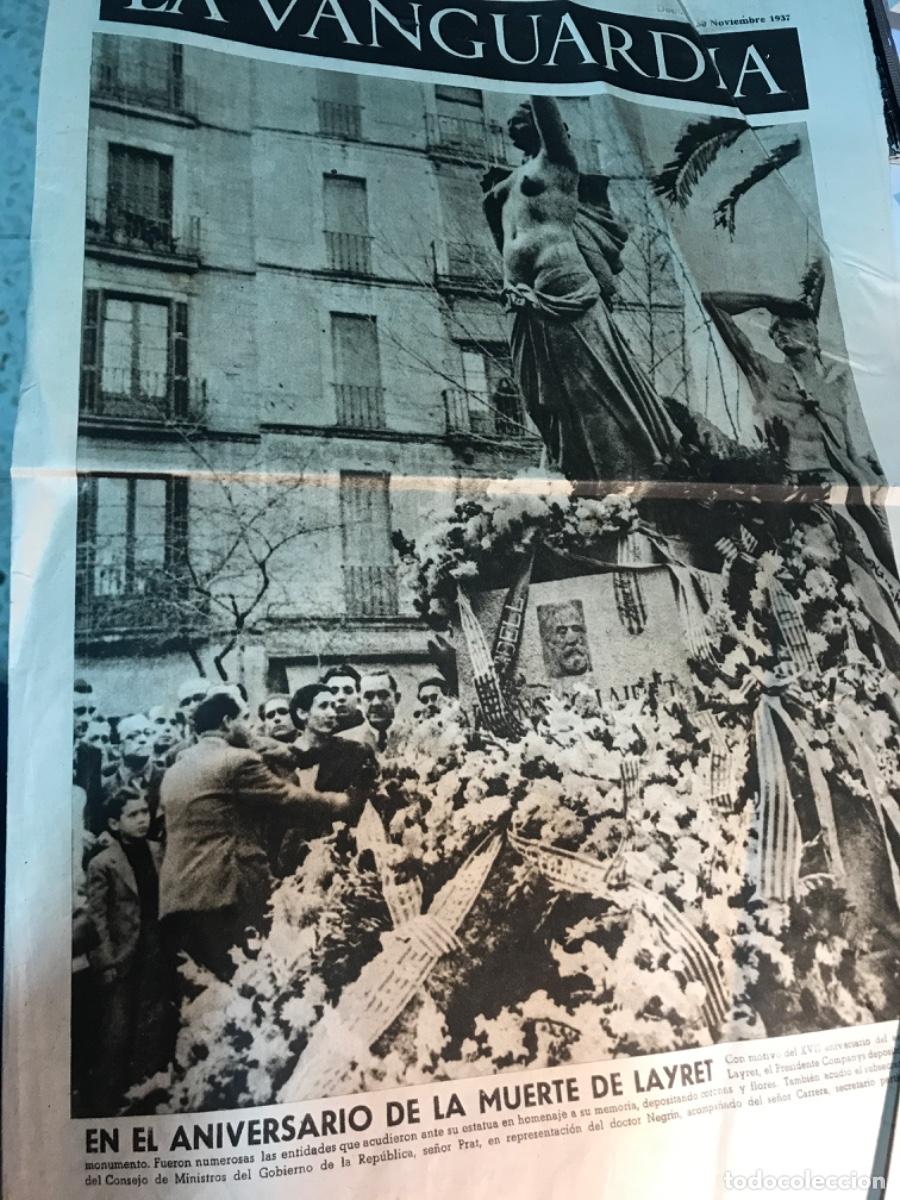 Coleccionismo de Revistas y Peri&oacute;dicos: LA VANGUARDIA. 30 noviembre 1937. Layret. Calcuta. Companys. Frente Madrid, san isidro, carabanchel
