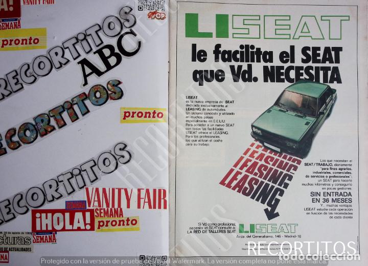 Coleccionismo de revistas y peri&oacute;dicos: SEAT LISEAT ANUNCIO PUB&Ntilde;ICIDAD