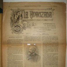 Coleccionismo de Revistas y Periódicos: LA AVANZADA-NUMERO 6-BARCELONA 27 FEBRERO 1904-SEMANARIO CARLISTA-VER FOTOS-(V-24.098). Lote 403073594