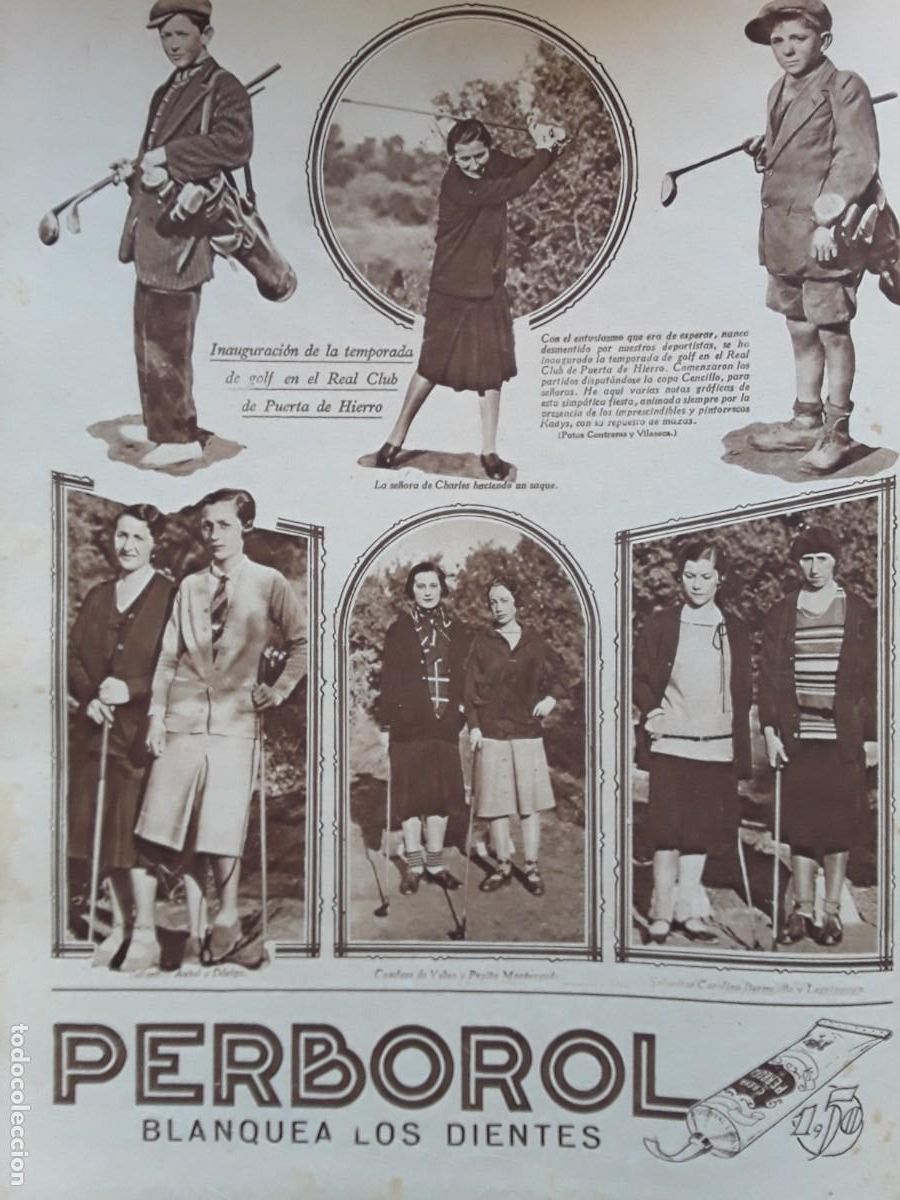 Collezionismo di Riviste e Giornali: REAL CLUB DE PUERTA HIERRO GOLF INAGURACION TEMPORADA CONDESA YEBES HOJA A&Ntilde;O 1929