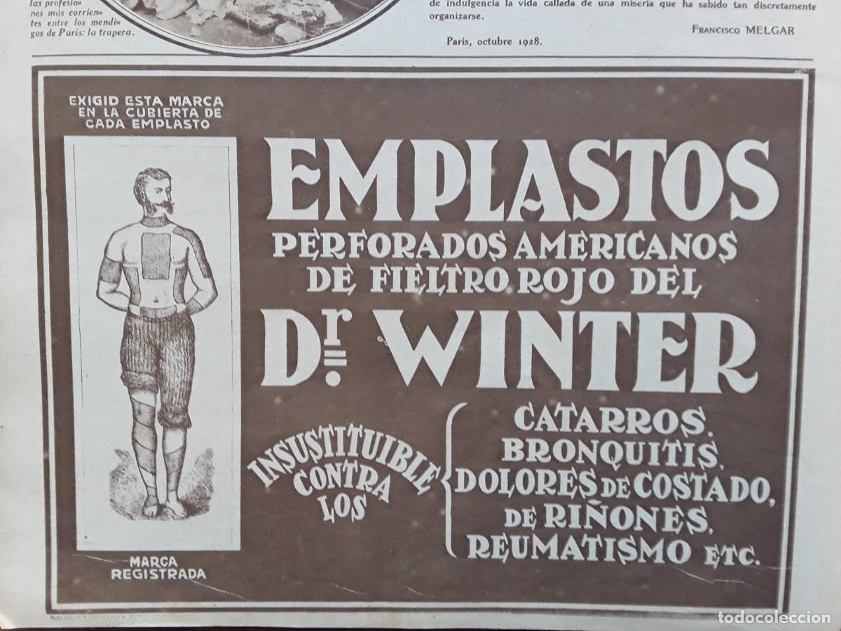 Colecionismo de Revistas e Jornais: EMPLASTOS PERFORADOS AMERICANOS DE FIELTRO ROJO DEL DOCTOR WINTER TOS CATARRO HOJA A&Ntilde;O 1929