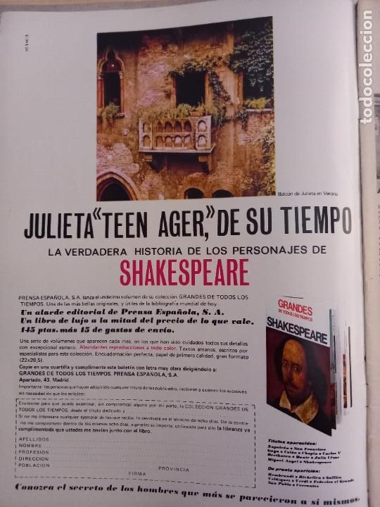 Coleccionismo de Revistas y Peri&oacute;dicos: anuncio romeo y julieta