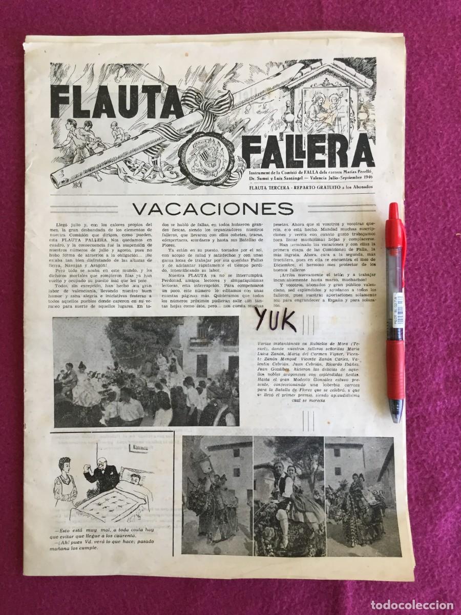Coleccionismo de revistas y peri&oacute;dicos: REVISTA FALLERA , FLAUTA FALLERA , 1946 , TEMA FALLAS DE VALENCIA ,ORIGINAL