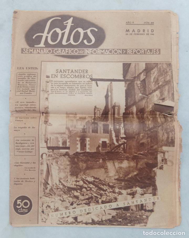 Coleccionismo de Revistas y Peri&oacute;dicos: SEMANARIO GR&Aacute;FICO DE INFORMACI&Oacute;N Y REPORTAJES FOTOS. 22 FEBRERO 1941. SANTANDER EN ESCOMBROS