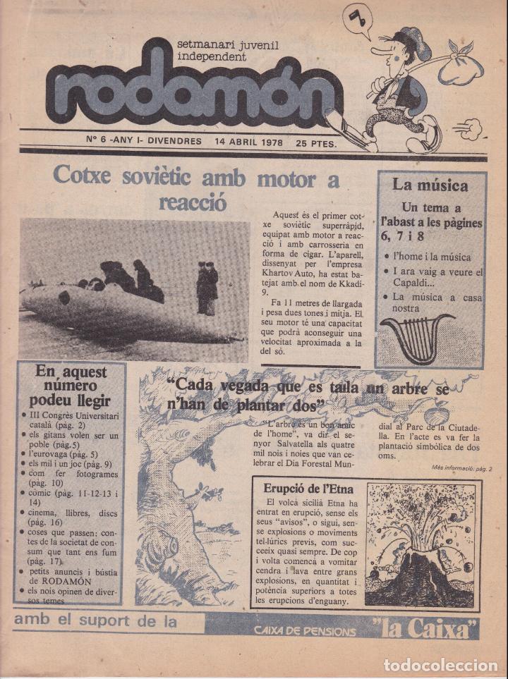 Collection Magazines and Newspapers: RODAM&Oacute;N &ndash; SETMANARI JUVENIL INDEPENDENT &ndash; 14 ABRIL 1978 &ndash; N&ordm;6