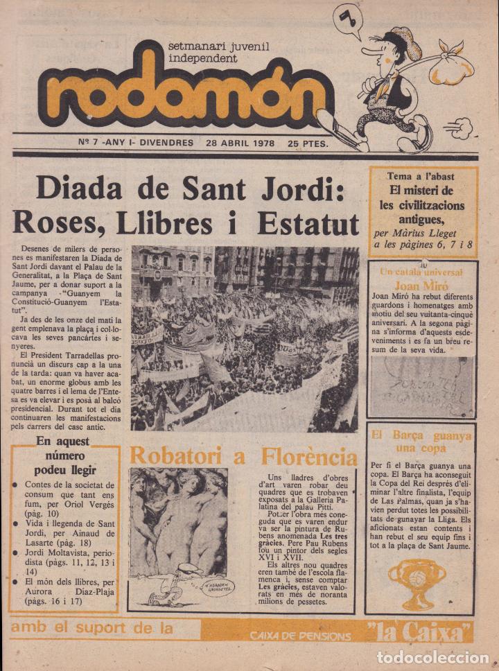Coleccionismo de revistas y peri&oacute;dicos: RODAM&Oacute;N &ndash; SETMANARI JUVENIL INDEPENDENT &ndash; 28 ABRIL 1978 &ndash; N&ordm;7