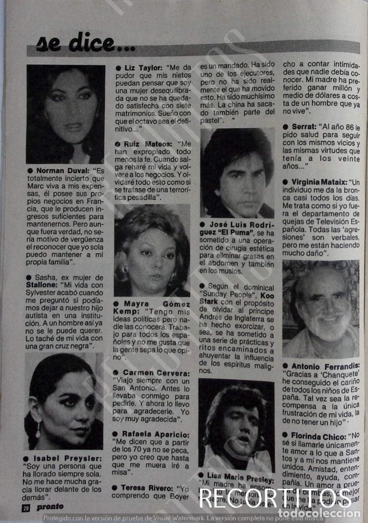Coleccionismo de revistas y peri&oacute;dicos: ELVIS PRESLEY JOSE LUIS RODRIGUEZ EL PUMA ANTONIO FERRANDIS CHANQUETE GOMEZ KEMP NORMA DUVAL