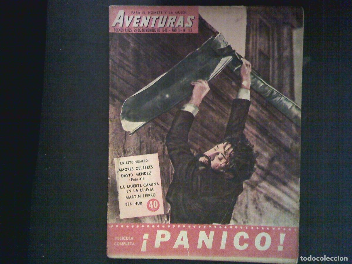 Coleccionismo de Revistas y Peri&oacute;dicos: AVENTURAS n&ordm; 113 - &iexcl;PANICO! - DAVID MENDEZ (Policia) - BEN HUR - MARTIN FIERRO .