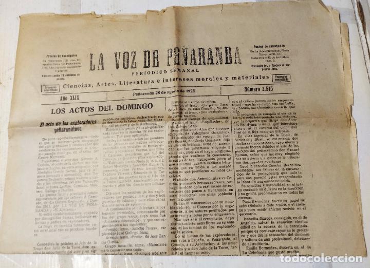 Coleccionismo de Revistas y Peri&oacute;dicos: La voz de Pe&ntilde;aranda, peri&oacute;dico semanal, 28 de agosto de 1926