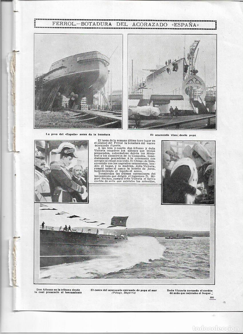 Sammeln von Zeitschriften und Zeitungen: A&Ntilde;O 1912 BOTADURA ACORAZADO ESPA&Ntilde;A PINTURA ELVIRA MALAGARRIGA INUNDACION SEVILLA TREN CORREO CADIZ