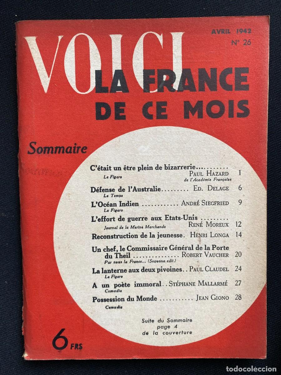 Coleccionismo de Revistas y Peri&oacute;dicos: VOICI LA FRANCE DE CE MOIS AVRIL 1942 n&ordm;26