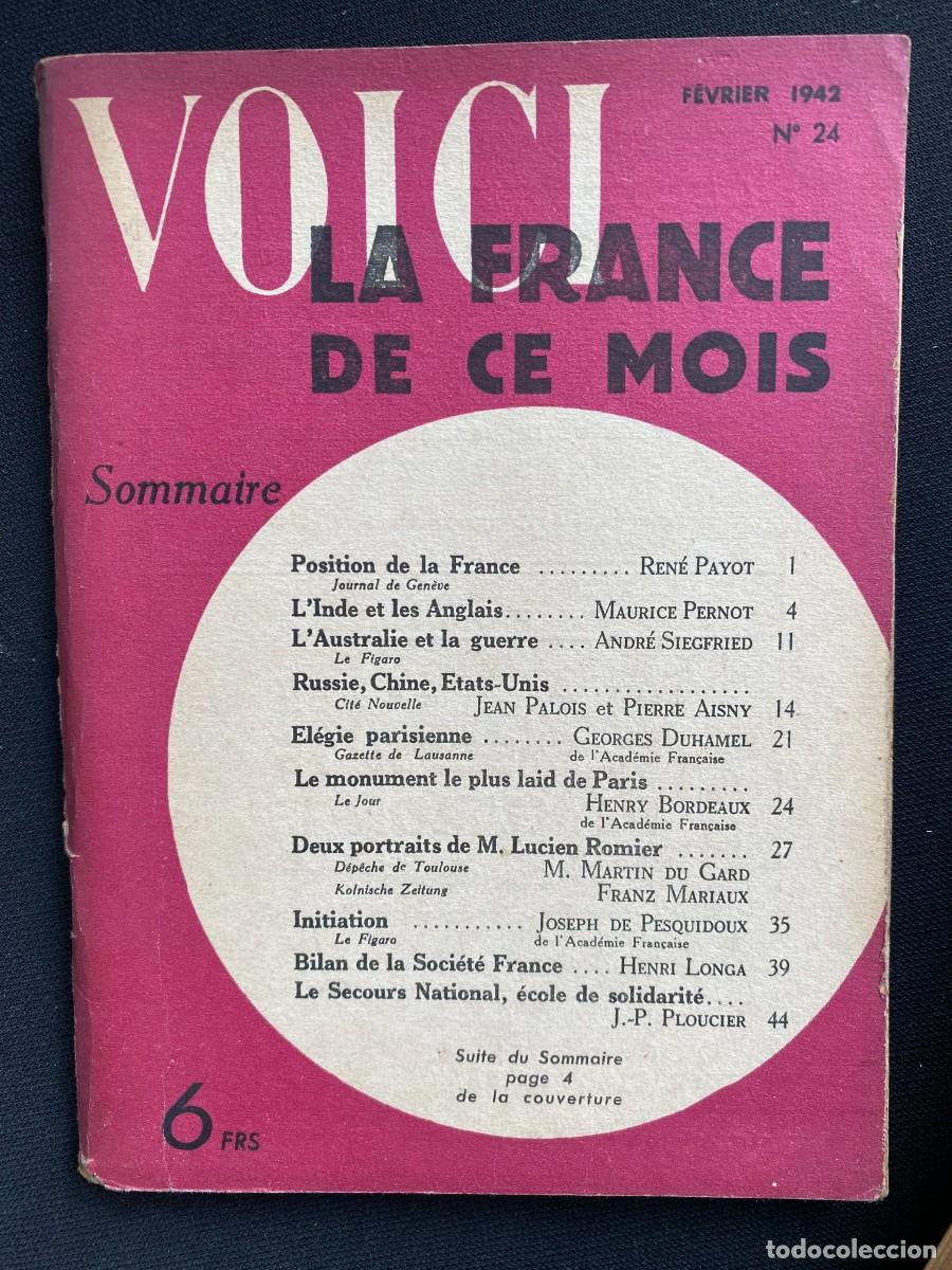 Coleccionismo de Revistas y Peri&oacute;dicos: VOICI LA FRANCE DE CE MOIS FEVRIER 1942 n&ordm; 24