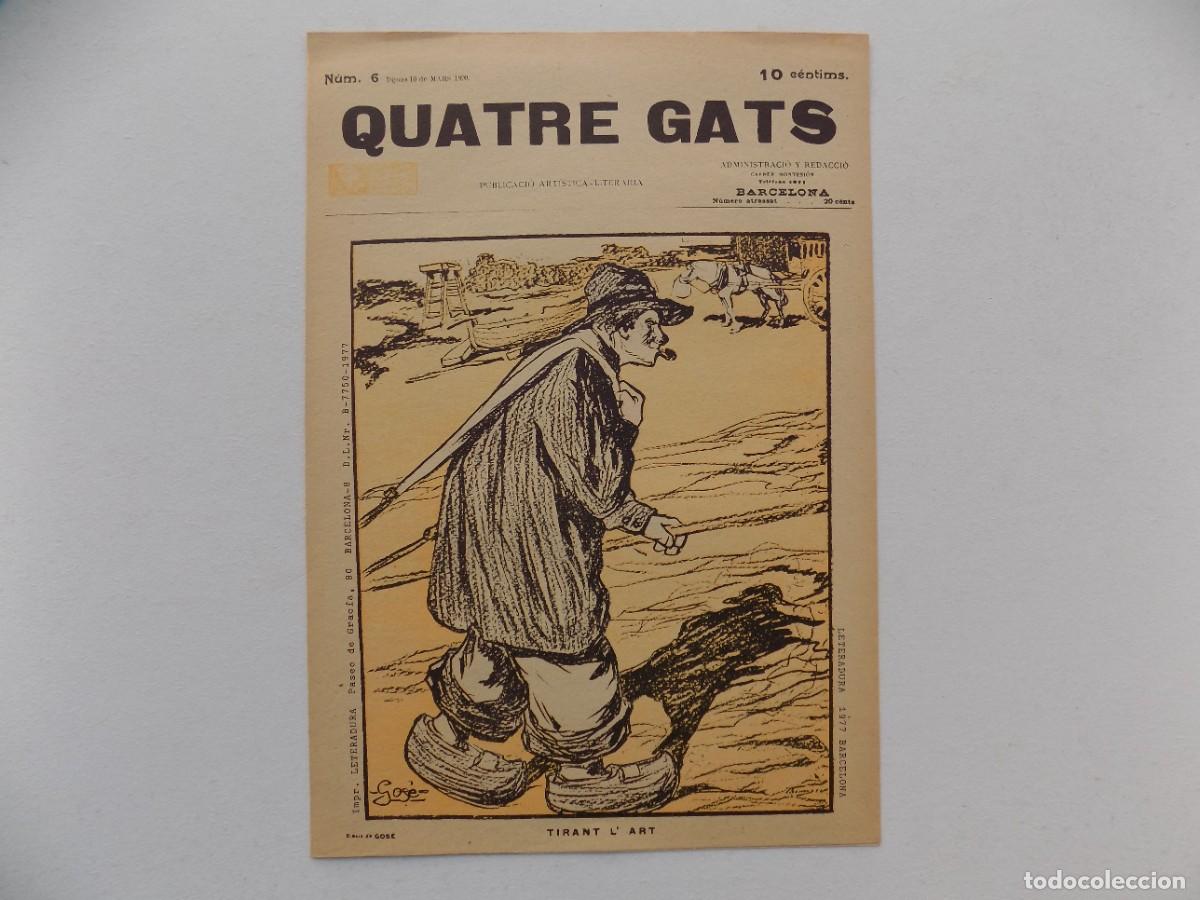Coleccionismo de revistas y peri&oacute;dicos: LIBRERIA GHOTICA. QUATRE GATS. N&Uacute;M. 6. PUBLICACI&Oacute; ARTISTICA-LITERARIA. MARS 1899. FOLIO. FACSIMIL