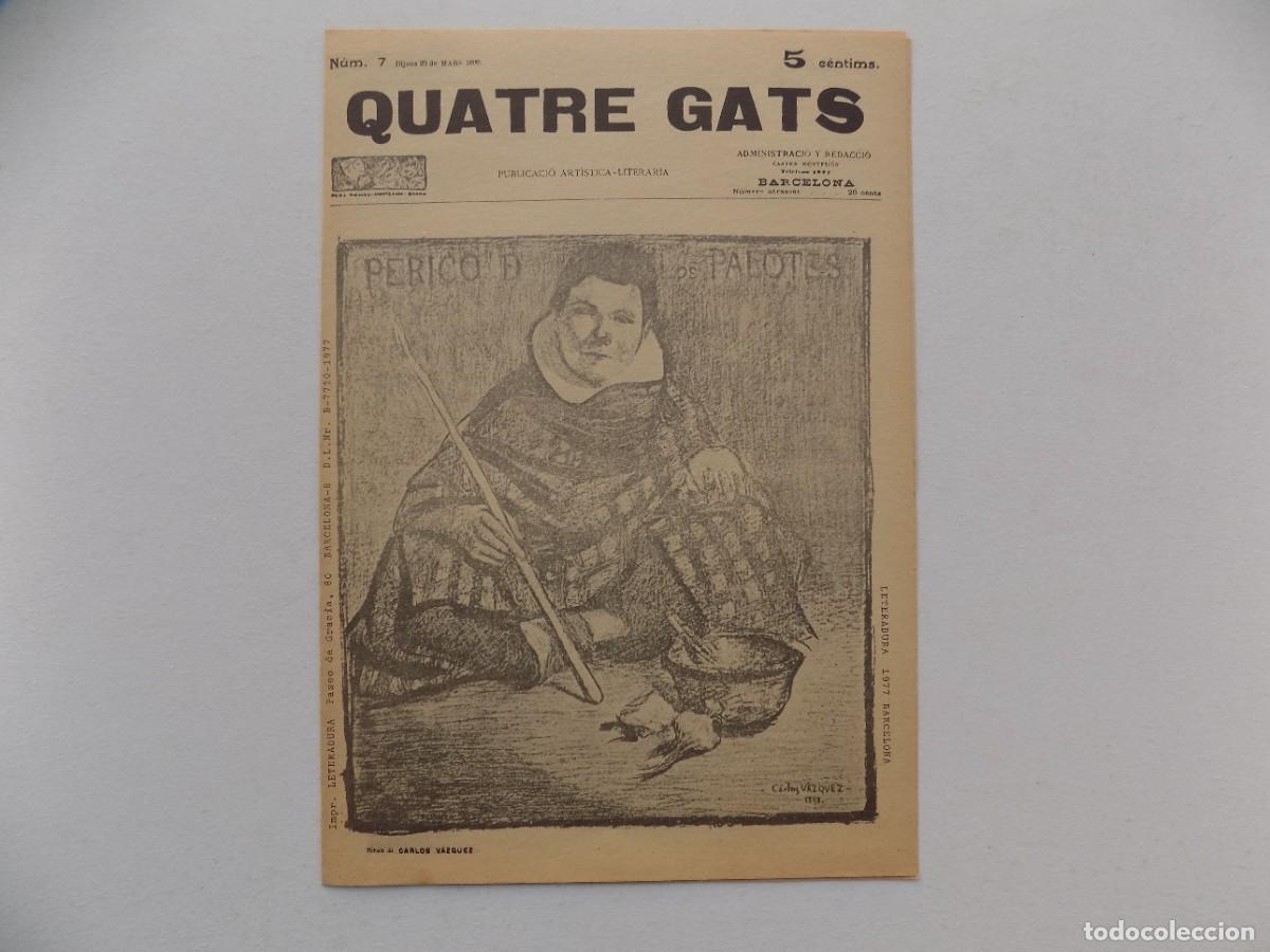 Coleccionismo de revistas y peri&oacute;dicos: LIBRERIA GHOTICA. QUATRE GATS. N&Uacute;M. 1. PUBLICACI&Oacute; ARTISTICA-LITERARIA. FEBRER 1899. FOLIO. FACSIMIL