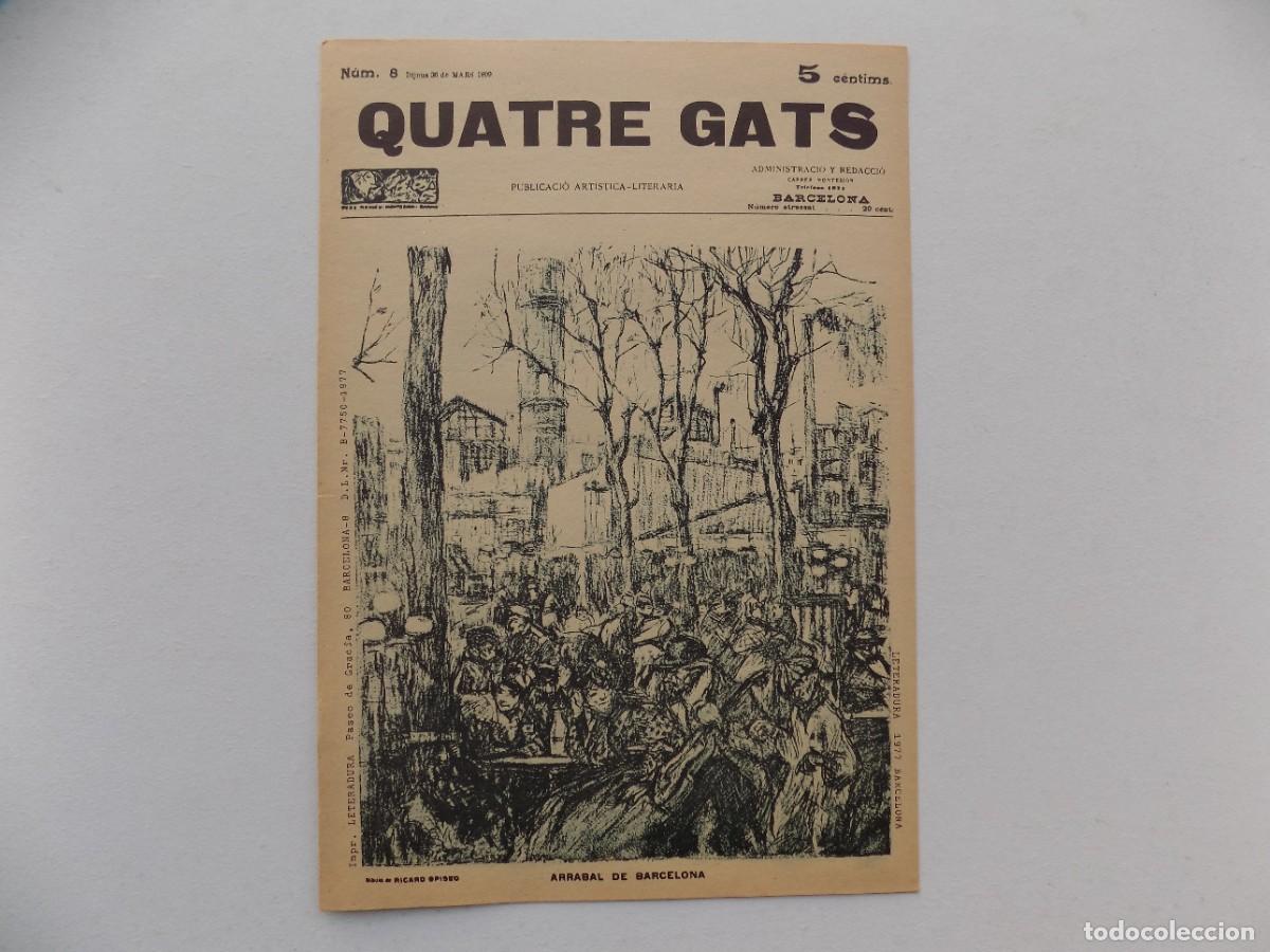 Coleccionismo de revistas y peri&oacute;dicos: LIBRERIA GHOTICA. QUATRE GATS. N&Uacute;M. 8. PUBLICACI&Oacute; ARTISTICA-LITERARIA. MARS 1899. FOLIO. FACSIMIL