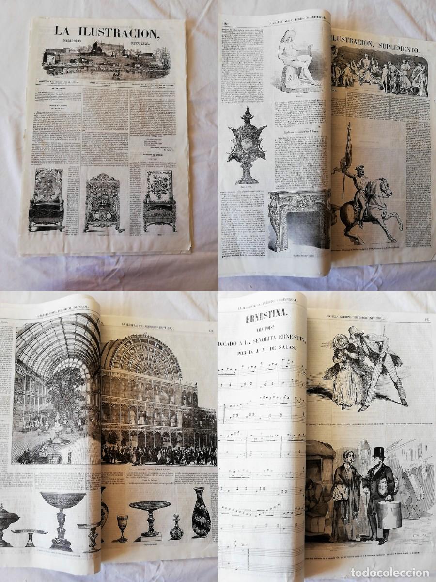 Collezionismo di Riviste e Giornali: ANTIGUO PERI&Oacute;DICO /OLD NEWSPAPER: LA ILUSTRACI&Oacute;N N&ordm;23 1852 + SUPLEMENTO grabado palacio de Cristal