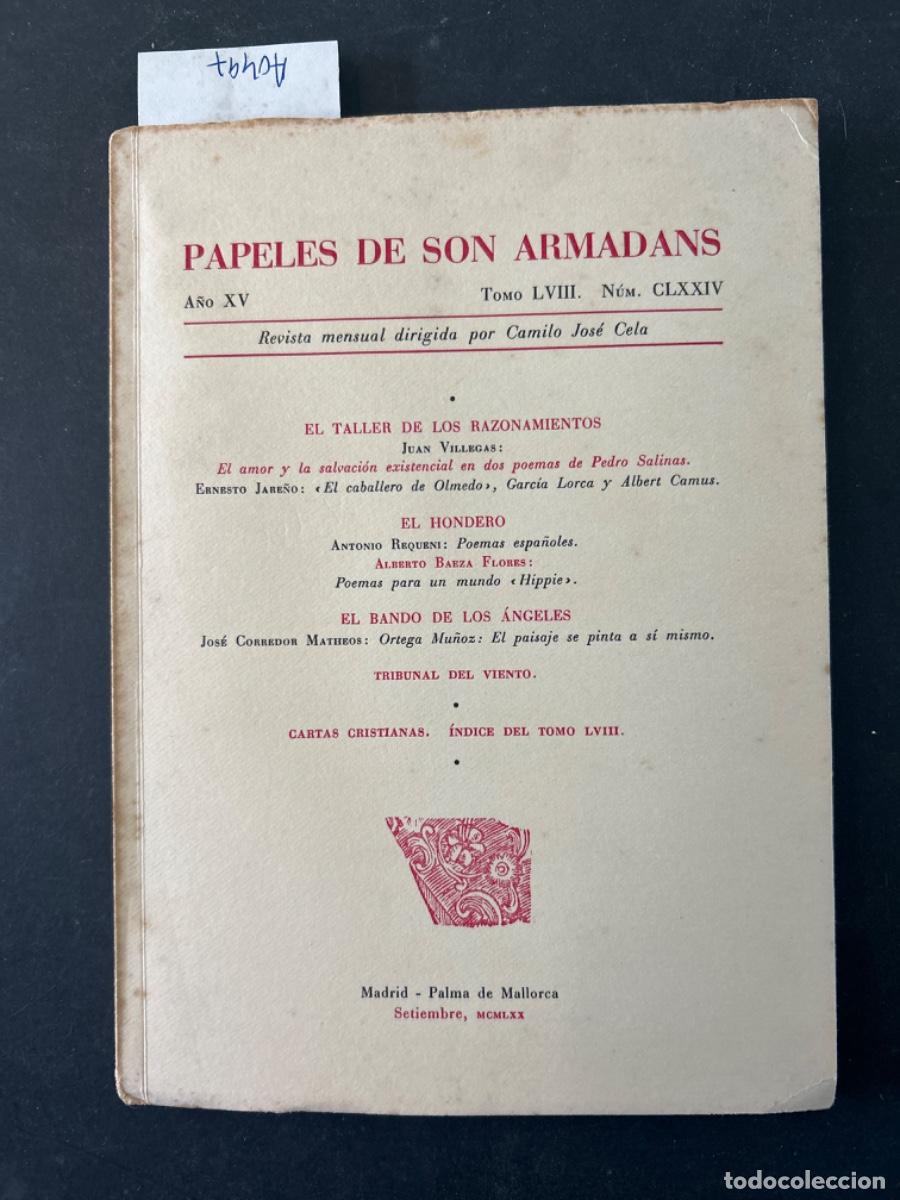 Colecionismo de Revistas e Jornais: PAPELES DE SON ARMADANS, TOMO LVIII, NUM CLXXIV, SEPTIEMBRE 1970