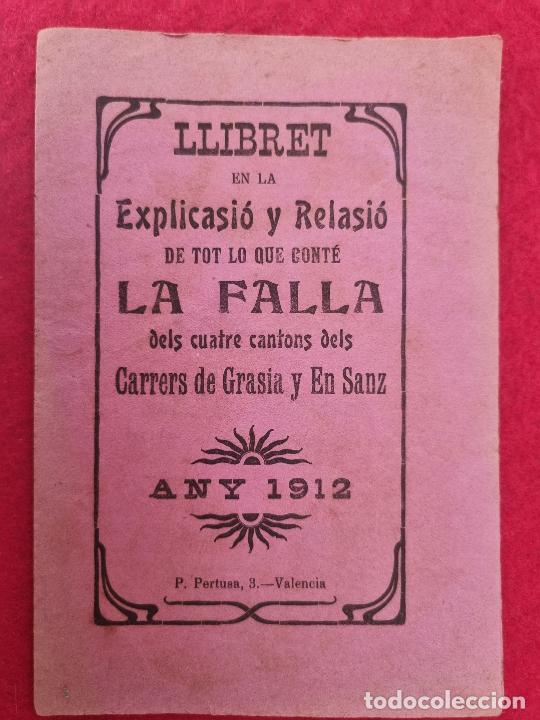 Coleccionismo de Revistas y Peri&oacute;dicos: REVISTA FALLERA FALLAS DE VALENCIA LLIBRET FALLA CARRERS DE GRASIA Y EN SANZ 1912 ORIGINAL , RF2