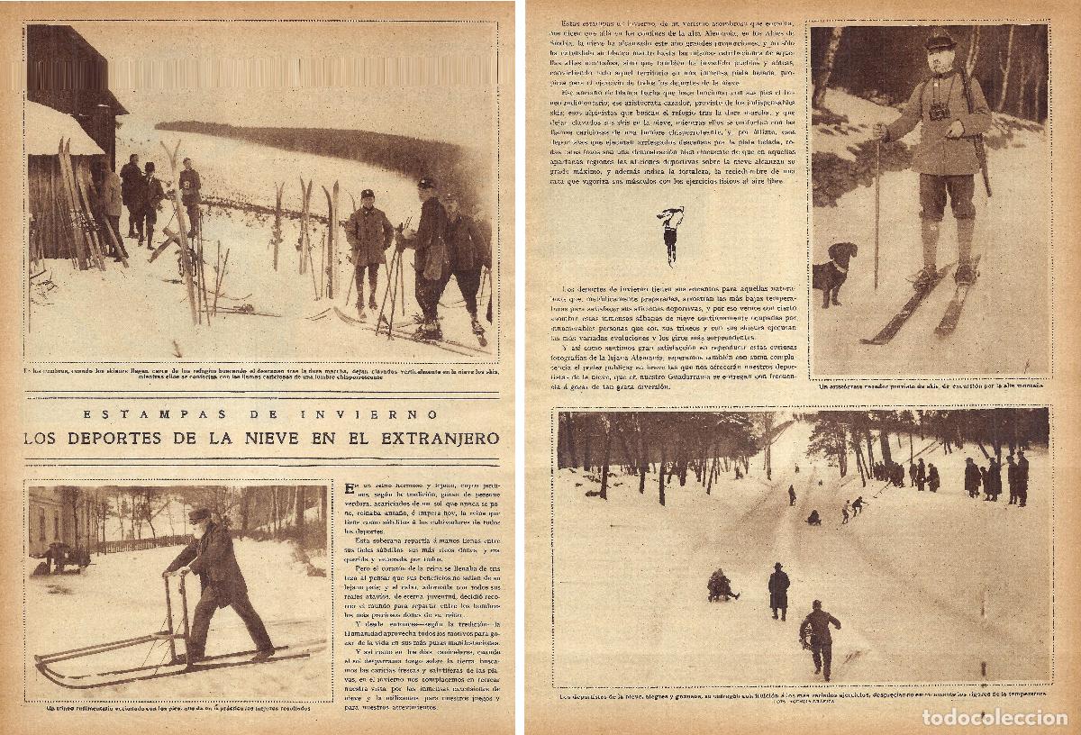 Sammeln von Zeitschriften und Zeitungen: 1925 HOJAS REVISTA DEPORTES DE INVIERNO EN EL EXTRANJERO, ESQU&Iacute;, ESQUIADORES, TRINEOS, CAZA
