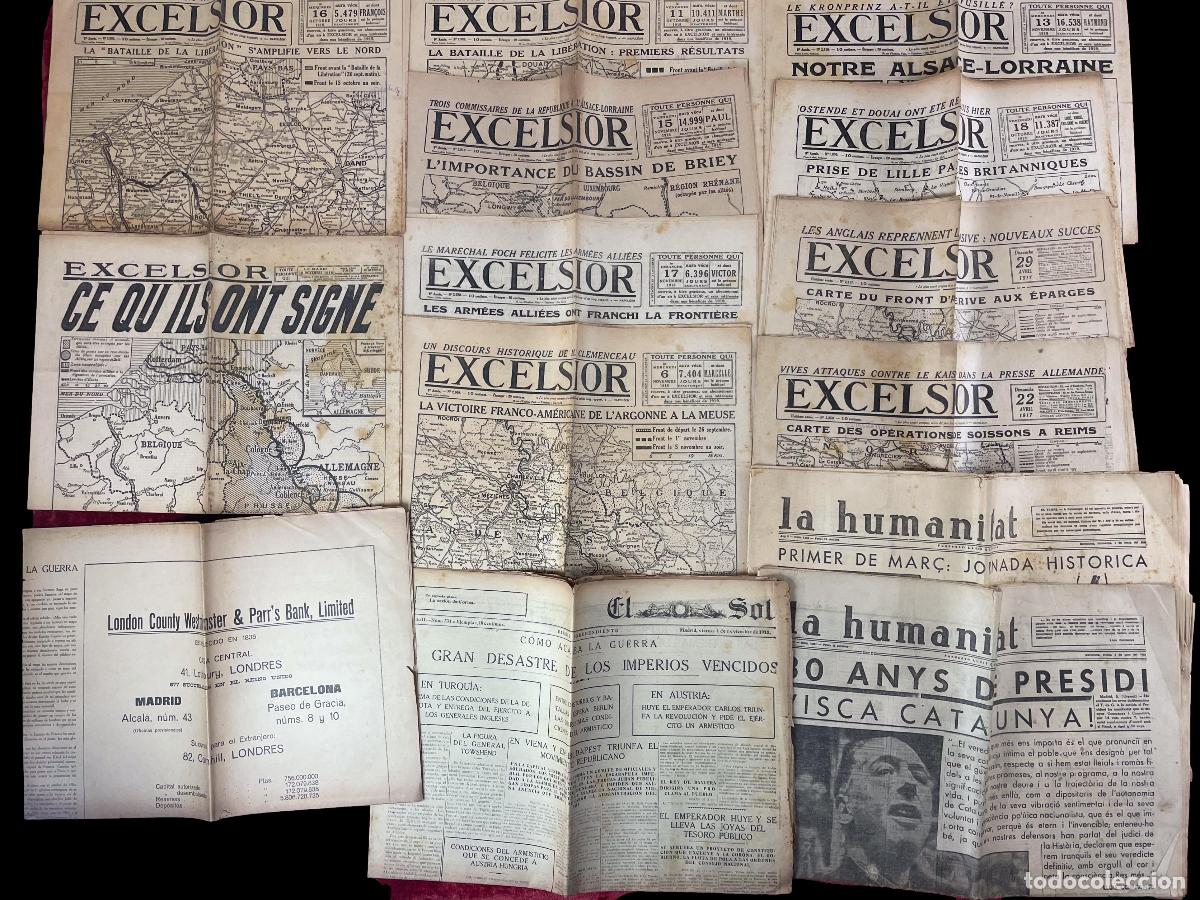 Coleccionismo de Revistas y Peri&oacute;dicos: COLECCI&Oacute;N(14 UDS) DE DIARIOS EXCELSIOR. PARIS. CIRCA 1919.