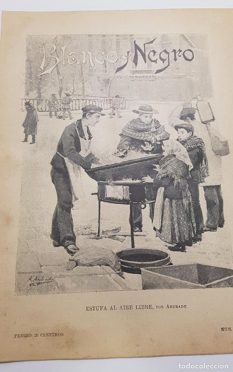 Collezionismo di Riviste e Giornali: REVISTA BLANCO Y NEGRO 1895. DOCTOR OVILO. BEBE-JAI. HUMOR AGENCIA MATRIMONIOS. BAILE EL RIGODON