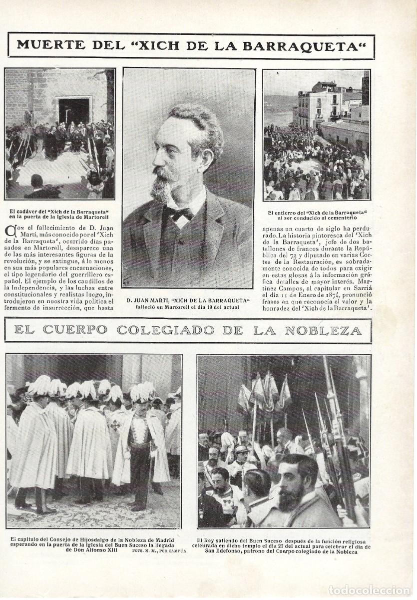 Collezionismo di Riviste e Giornali: 1909 HOJA REVISTA BARCELONA MARTORELL MUERTE DE JUAN MART&Iacute; XICH DE LA BARRAQUETA IGLESIA ENTIERRO