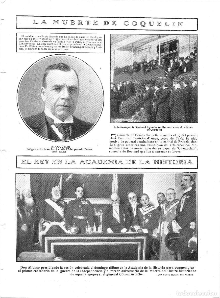 Coleccionismo de Revistas y Peri&oacute;dicos: 1909 HOJA REVISTA MADRID ACADEMIA DE HISTORIA CENTENARIO GUERRA INDEPENDENCIA GENERAL G&Oacute;MEZ ARTECHE