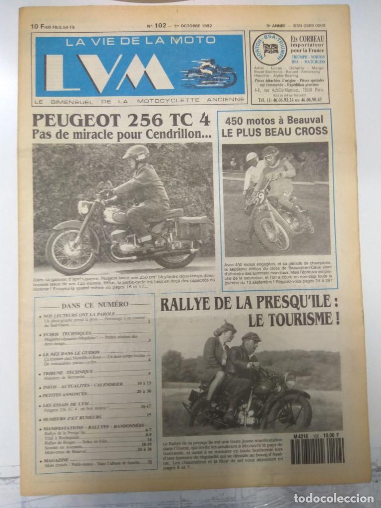 Coleccionismo de Revistas y Peri&oacute;dicos: LA VIE DE LA MOTO, Numero 102 - 1 Octubre 1992: PEUGEOT 256 TC 4