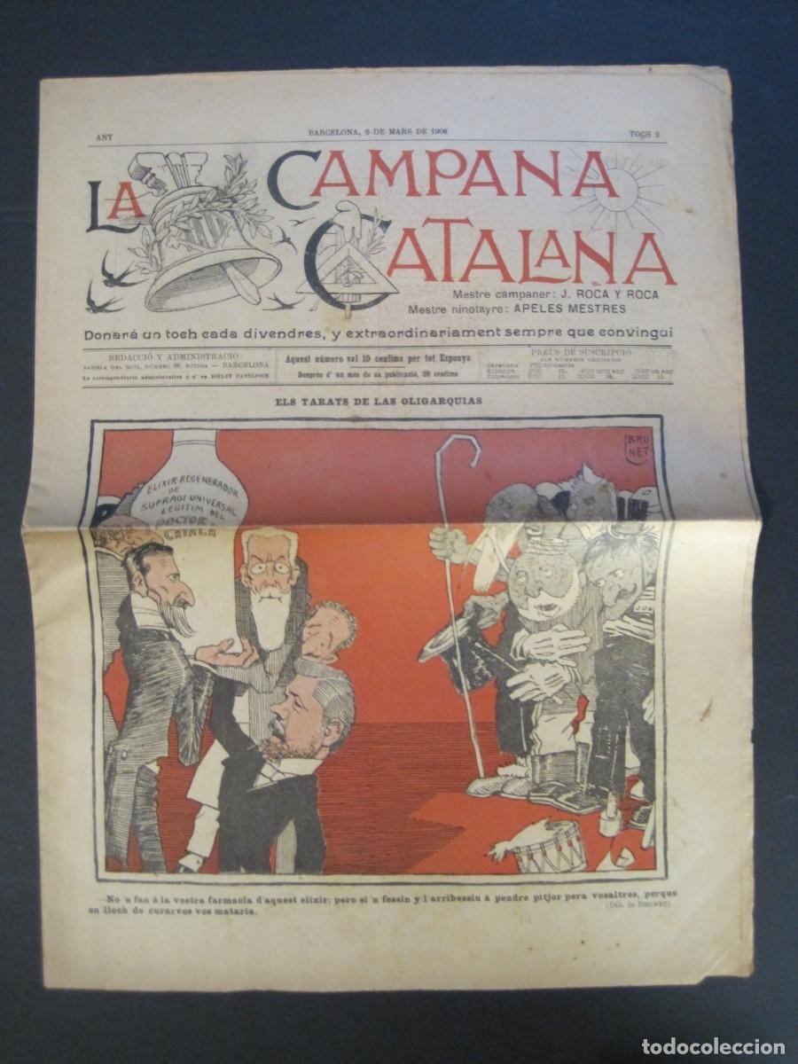 Collection Magazines and Newspapers: LA CAMPANA CATALANA-NUMERO 2-6 DE MAR&Ccedil; DE 1908-REVISTA ANTIGA-APELES MESTRES-VER FOTOS-(V-24.188)