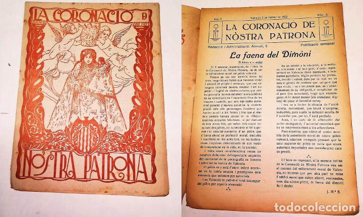 Collezionismo di Riviste e Giornali: ANTIGUA REVISTA : LA CORONACI&Oacute; DE LA NOSTRA PATRONA VALENCIA N&ordm;X . VALENCIA 3 FEBRER 1923