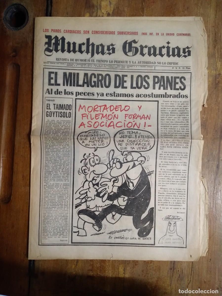 Coleccionismo de revistas y peri&oacute;dicos: Antigua Revista Muchas Gracias A&ntilde;o 1 N&deg;19 11 diciembre 1974 en el estado que se ve en las fotos