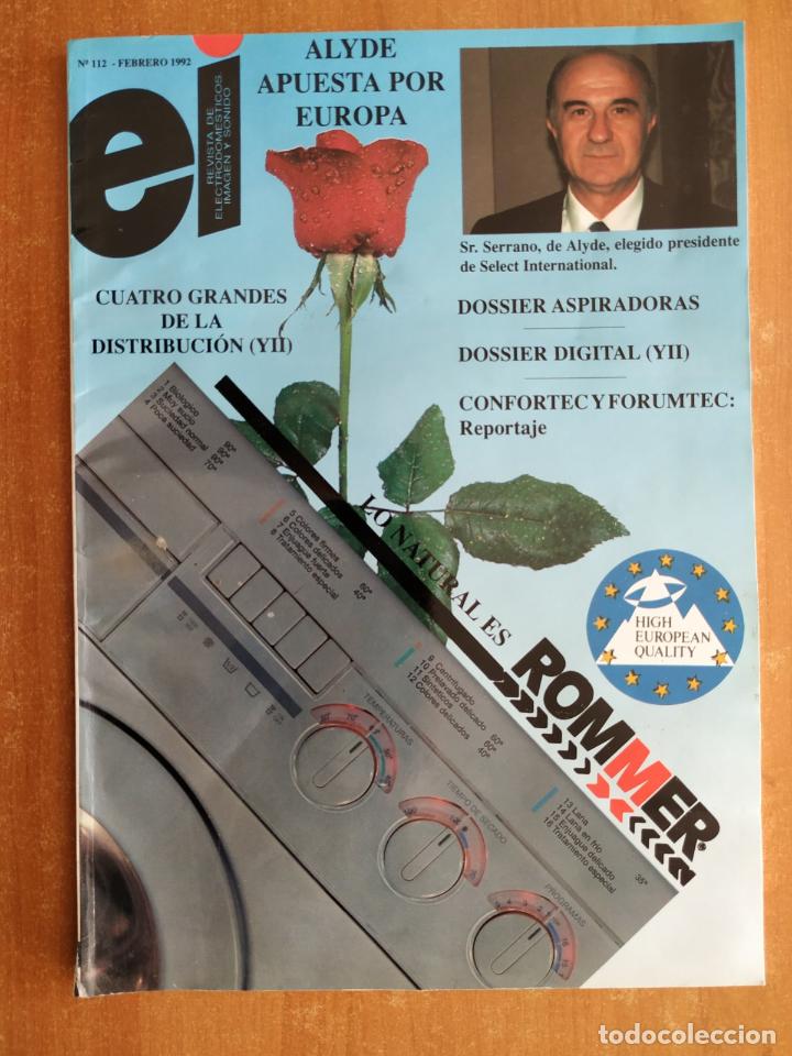 Coleccionismo de revistas y peri&oacute;dicos: Revista EI. Electrodom&eacute;sticos, imagen y sonido. Rommer. Aspiradoras. Serrano de Alyde. A&ntilde;o 1992.