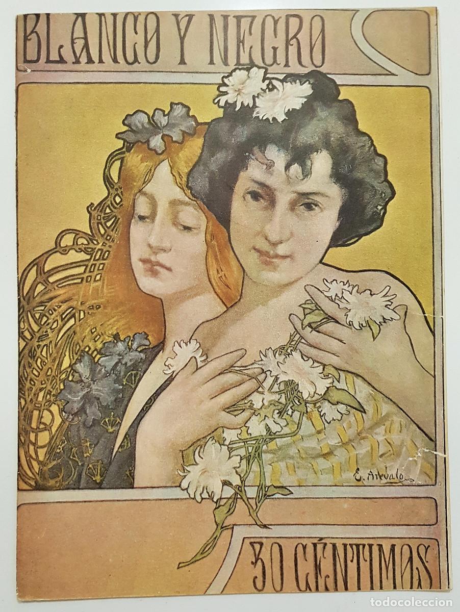 Collectionnisme de Revues et Journaux: REVISTA BLANCO Y NEGRO 1902. E. AREVALO, ANDRADE. MADRID BA&Ntilde;OS DE RIO. MERCADO ESCLAVOS MARRAKECH