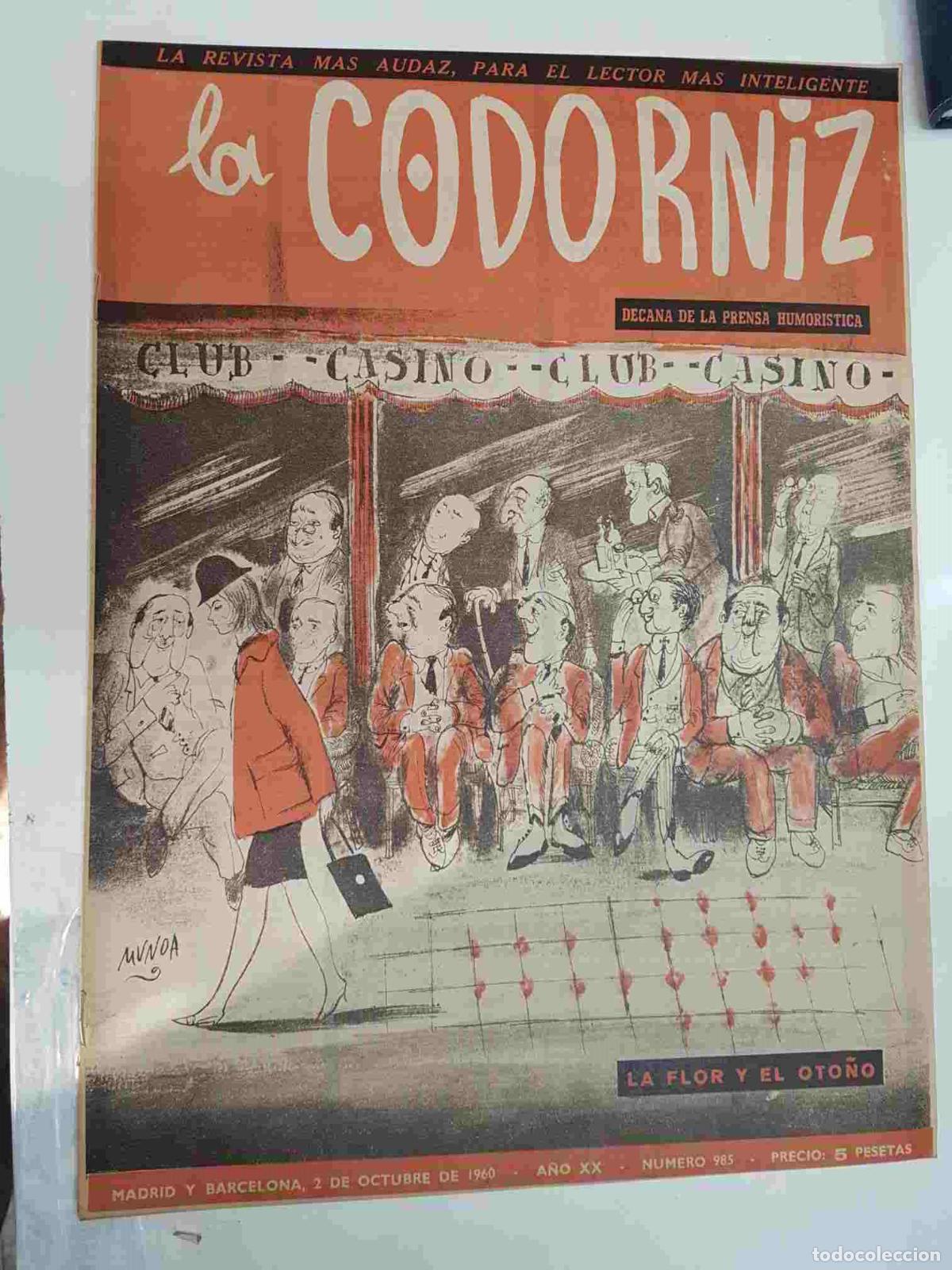 Coleccionismo de Revistas y Peri&oacute;dicos: Revista la Codorniz: num 0985, A&ntilde;o XX, 2 de octubre de 1960 - La flor y el oto&ntilde;o