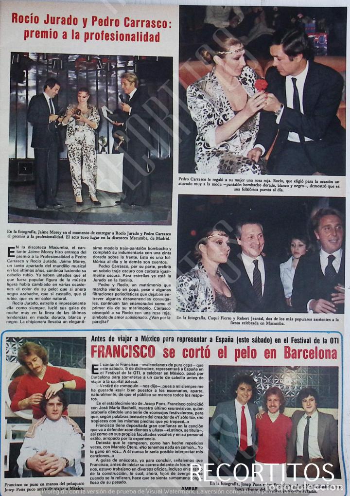 Coleccionismo de Revistas y Peri&oacute;dicos: ROCIO JURADO PEDRO CARRASCO FRANCISCO