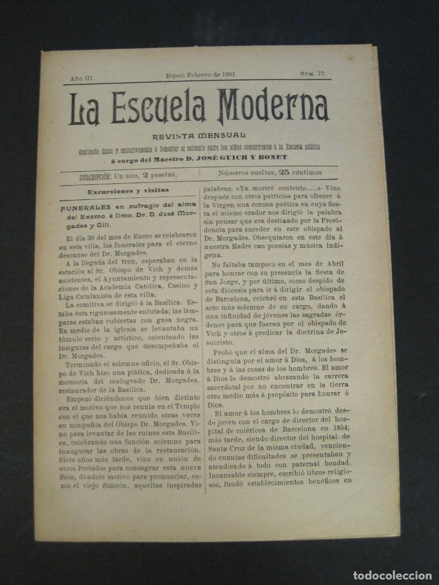 Collection Magazines and Newspapers: LA ESCUELA MODERNA-RIPOLL-NUMERO 17-FEBRERO 1901-REVISTA ANTIGUA-VER FOTOS-(K-9738)