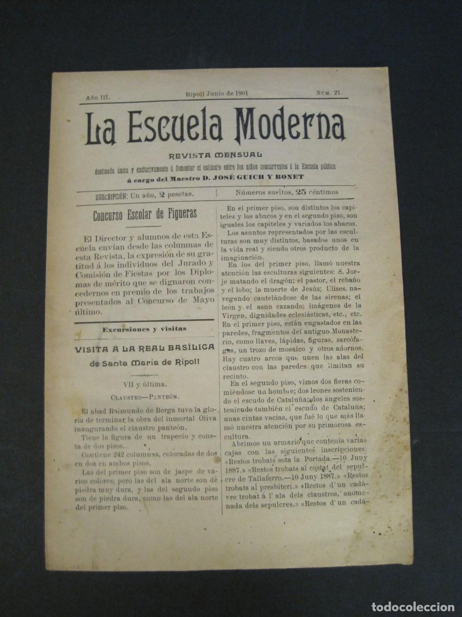 Collection Magazines and Newspapers: LA ESCUELA MODERNA-RIPOLL-NUMERO 19-JUNIO 1901-REVISTA ANTIGUA-VER FOTOS-(K-9740)