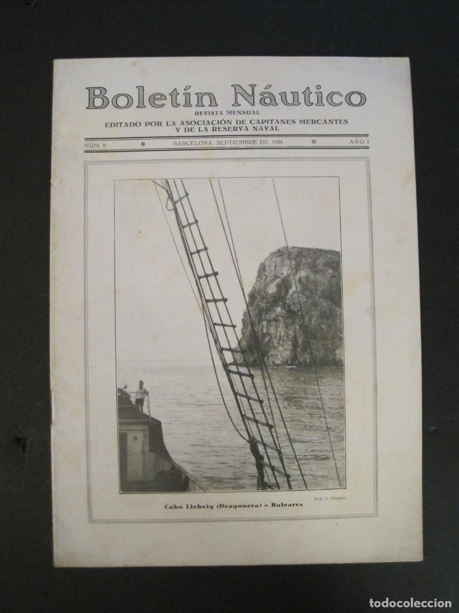Collection Magazines and Newspapers: BOLETIN NAUTICO-NUMERO 9-SEPTIEMBRE 1928-PORTADA CABO LLEBEIG-REVISTA ANTIGUA-VER FOTOS-(K-9741)