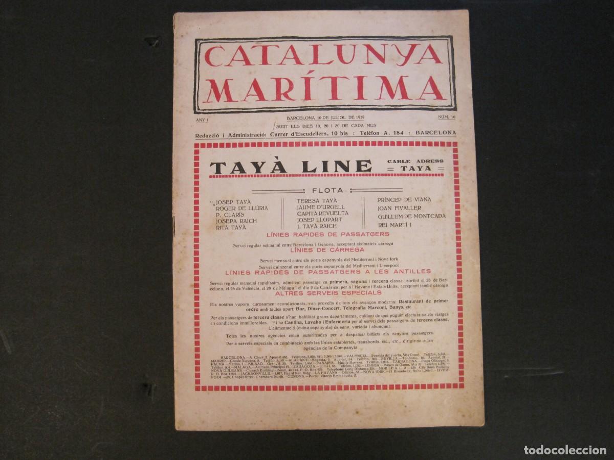 Collection Magazines and Newspapers: CATALUNYA MARITIMA-NUMERO 16-10 JULIOL 1919-REVISTA ANTIGA-VER FOTOS-(K-9745)