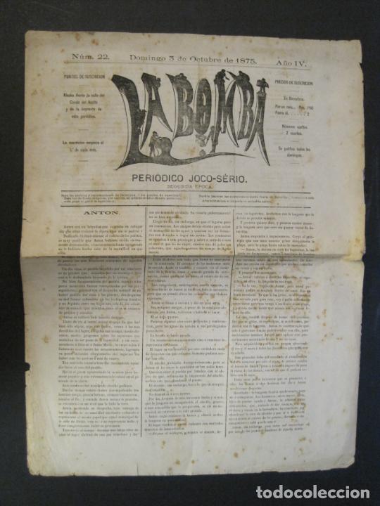 Collection Magazines and Newspapers: LA BOMBA-NUMERO 22-3 DE OCTUBRE DE 1875-PERIODICO ANTIGUO-VER FOTOS-(V-24.211)