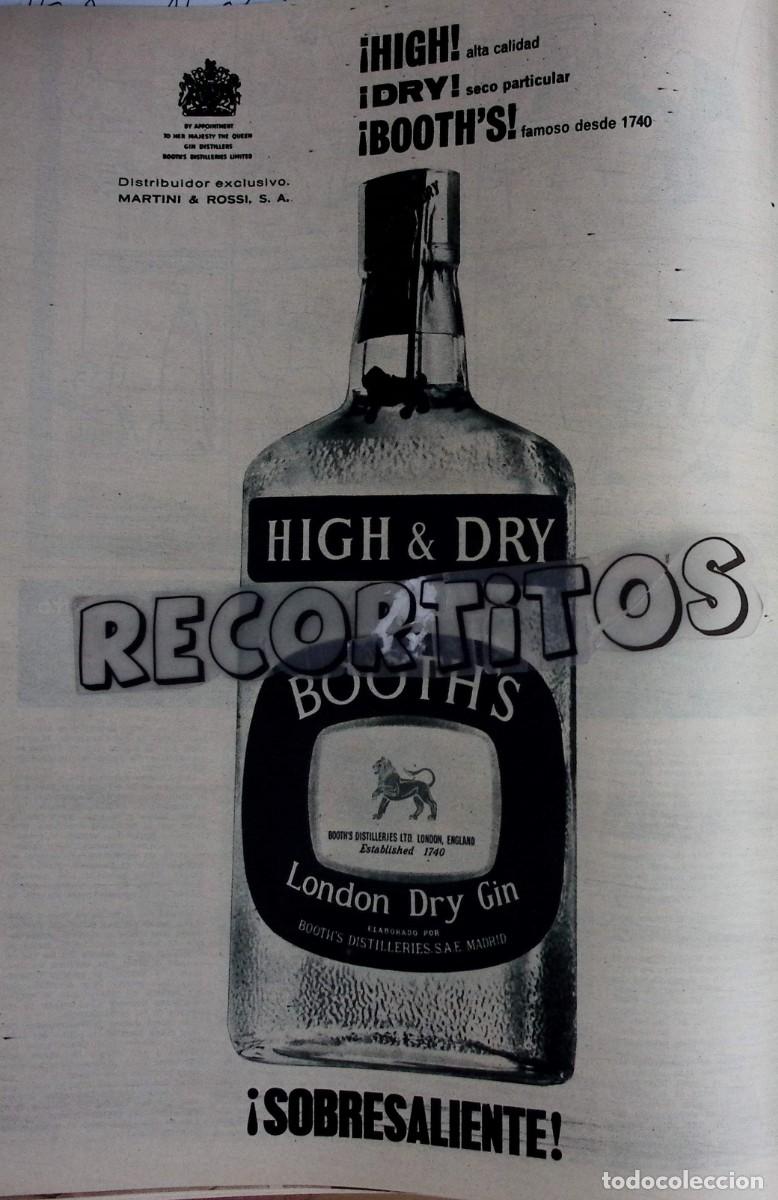 Sammeln von Zeitschriften und Zeitungen: GIN GINEBRA BOOTHS ANUNCIO PUBLICIDAD